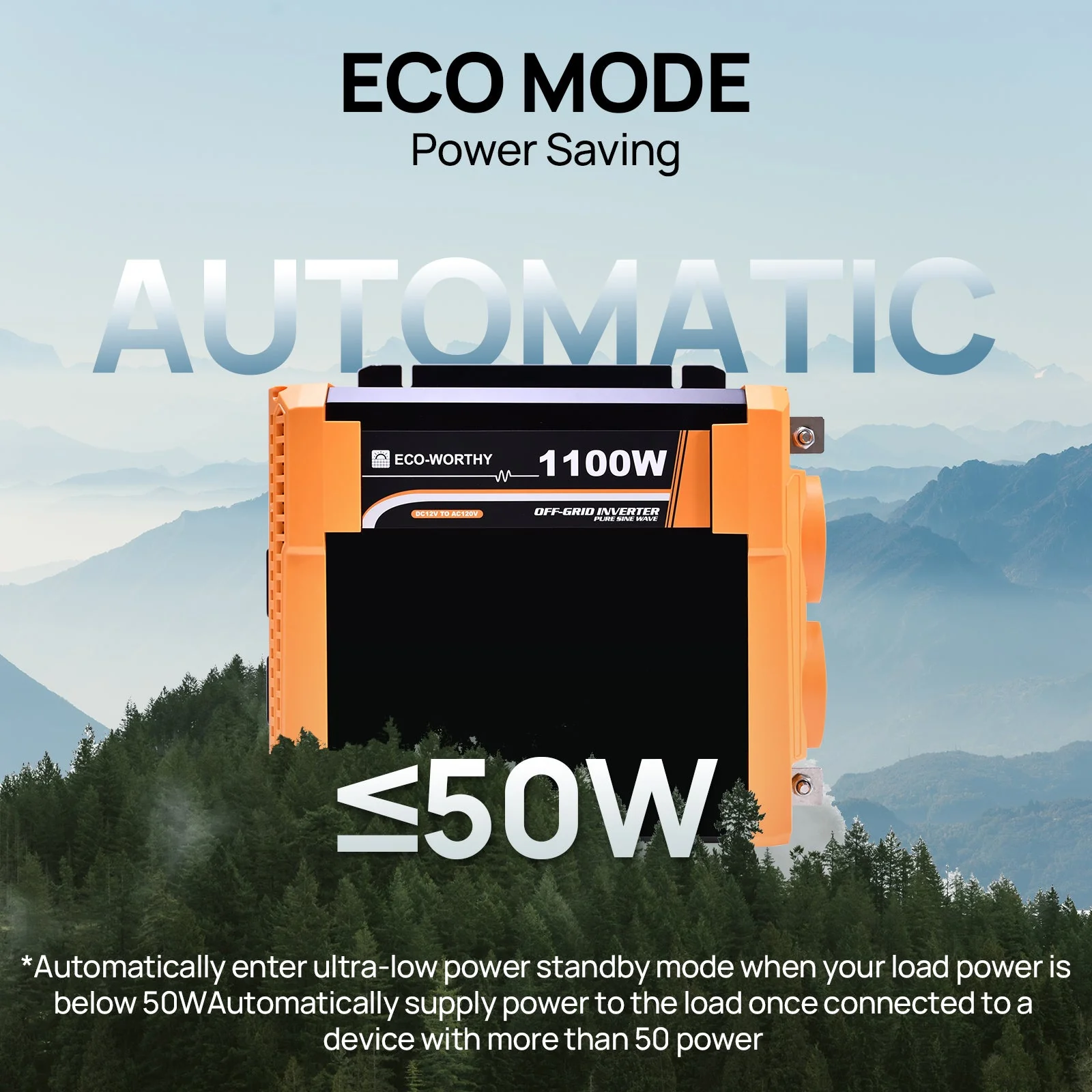 1100W Off Grid Pure Sine Wave Inverter 12V to 110V - Image 3
