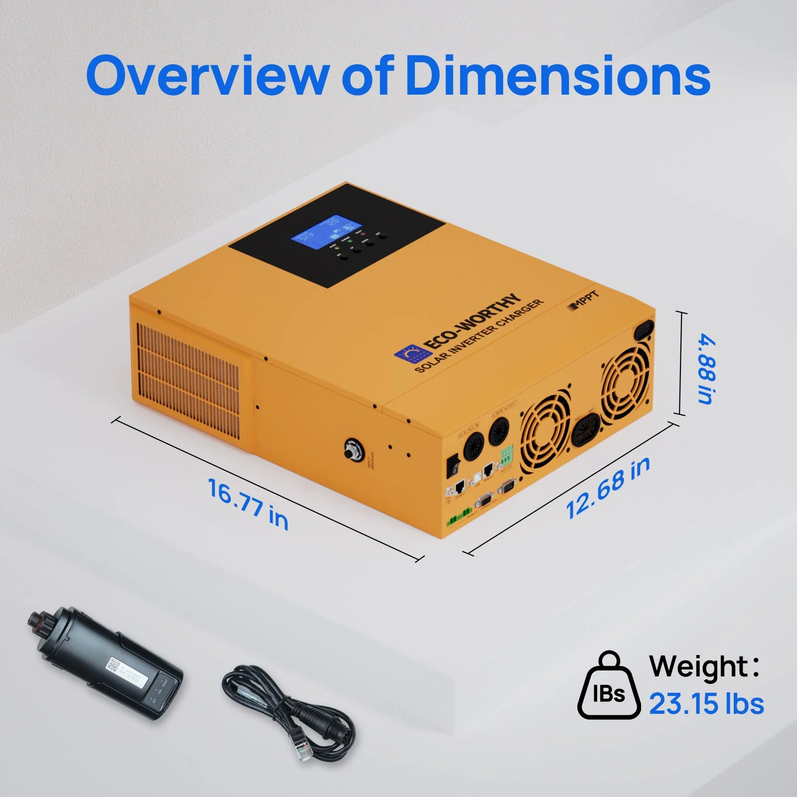 3500W Solar Off-grid AIO Inverter, 48Vdc to 120Vac, 4400W@150V PV Input - Image 8