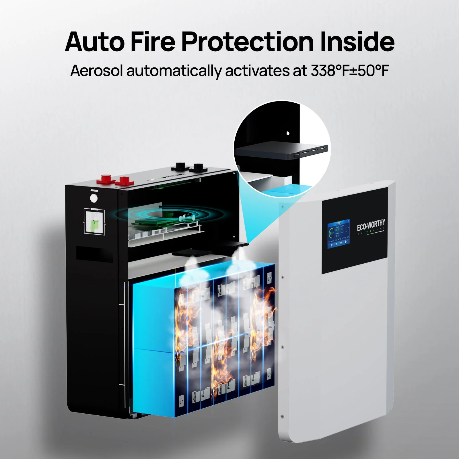 48V 100AH Wall-Mount Lithium Battery LiFePO4 | -4℉ Charge Available | Bluetooth & WiFi | 10 Years Warranty - Image 3
