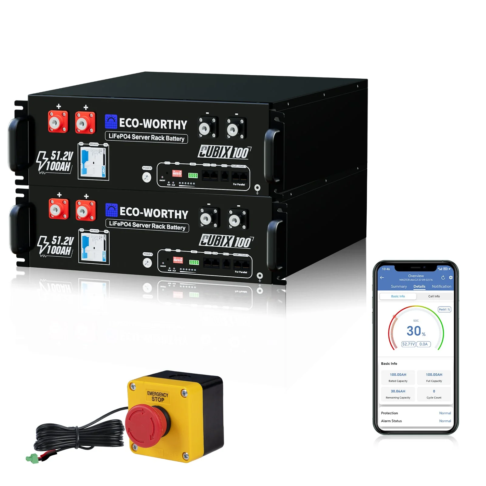 Eco-Worthy 48V 100Ah Server Rack Battery | Bluetooth & WiFi | 10 Years Warranty | UL9540 | UL1973 | UL9540A | CEC Listed - Image 11