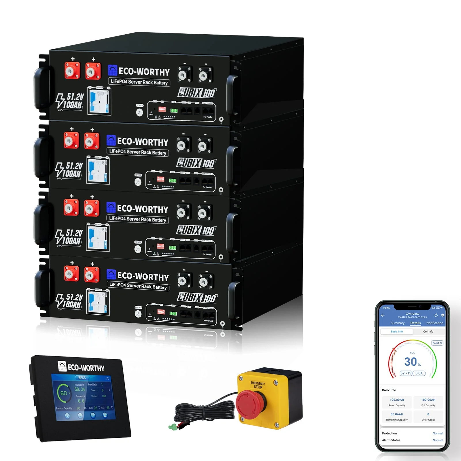 Eco-Worthy 48V 100Ah Server Rack Battery | Bluetooth & WiFi | 10 Years Warranty | UL9540 | UL1973 | UL9540A | CEC Listed - Image 12