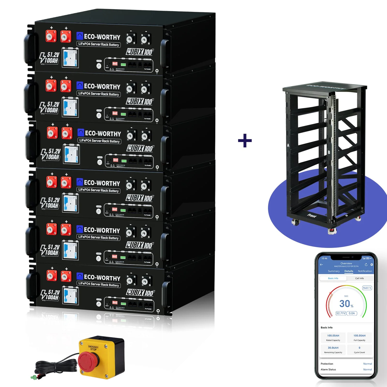 Eco-Worthy 48V 100Ah Server Rack Battery | Bluetooth & WiFi | 10 Years Warranty | UL9540 | UL1973 | UL9540A | CEC Listed - Image 13