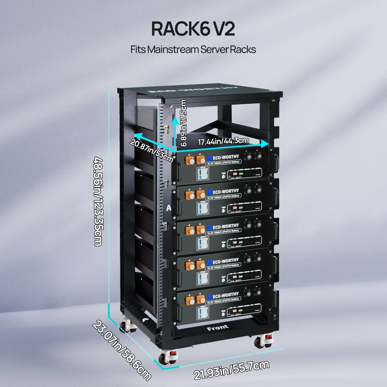 ECO-WORTHY RACK6 V2 I 6-Layer Rack With 600A Busbar| For Server Rack Battery All Versions - Image 6