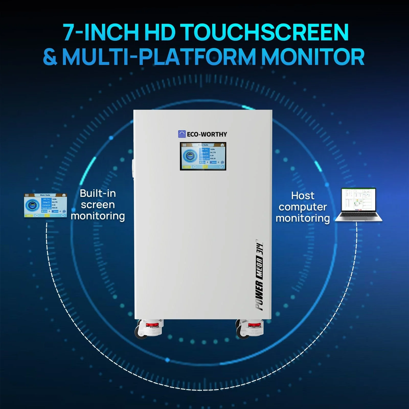 Eco-Worthy PowerMega 314 | 51.2V 314AH Lithium Battery 16kWh | Bluetooth & WiFi | Active Balance - Image 7