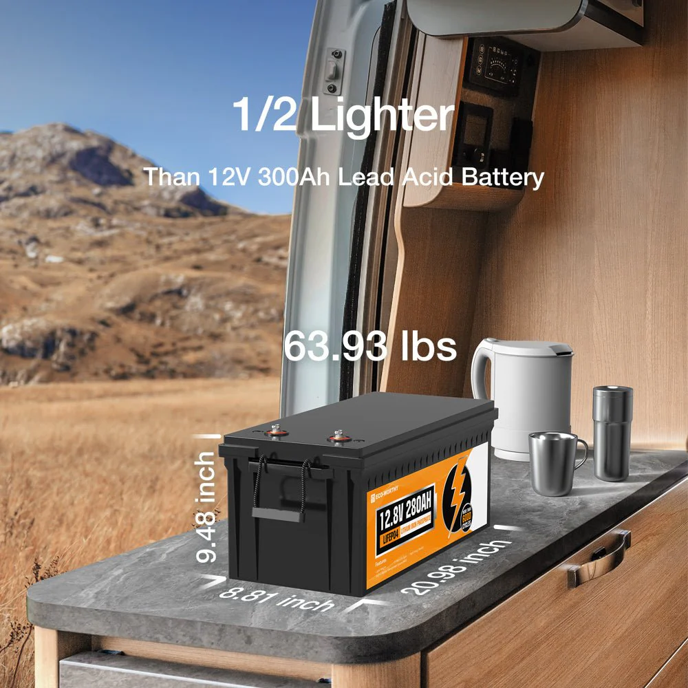 Eco-Worthy 12V 280Ah LiFePO4 Lithium Battery With Bluetooth - Image 6